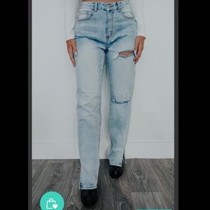 HOPES Take a Hint side slit jeans